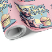 Australische terriër hond kleurrijk cadeaupapier (Rol Hoek)