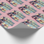 Australische terriër hond kleurrijk cadeaupapier (Hoek)