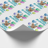 Australische Terriër Hond met Ballonnen Verjaardag Cadeaupapier (Hoek)