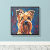 Australische Terrier - Hond Portret Canvas Afdruk (Insitu (Houten vloer))