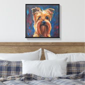 Australische Terrier - Hond Portret Canvas Afdruk (Insitu (Slaapkamer))
