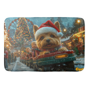 Australische Terriër Hond Roller Coaster Kerstmis Badmat