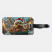 Australische Terriër Hond Roller Coaster Kerstmis Bagagelabel (Achterkant horizontaal)