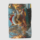 Australische Terriër Hond Roller Coaster Kerstmis Golfhanddoek (Voorkant)
