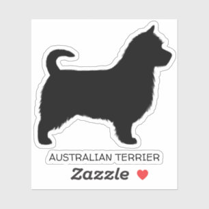 Australische Terriër Hond Silhouet met Lange Staar Sticker