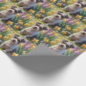 Australische Terrier Hond Spring Bloemen Schildere Cadeaupapier (Hoek)