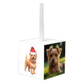 Australische Terrier Hond Twee Foto Kerstvakantie Decoratie (Achter hoekig)