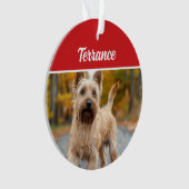 Australische Terrier Hond Vakantie Kerstfoto Ornament (voorkant)