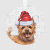 Australische Terrier Hond Vakantie Kerstfoto Ornament (achterkant)