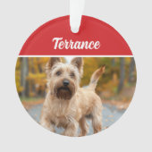 Australische Terrier Hond Vakantie Kerstfoto Ornament (voorkant)
