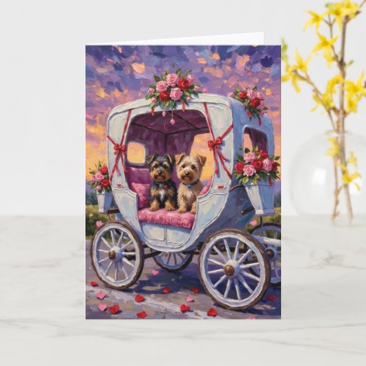 Australische Terrier-hond Valentijnsdag  Kaart (Gele Bloem)