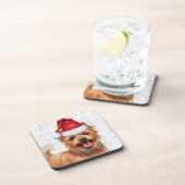 Australische Terrier Hond Woof Word Art Holiday Bier Onderzetter (Rechterzijde)