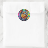 🐶 Australische Terrier Honden Cute Huisdier Illus Ronde Sticker (Tas)