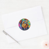 🐶 Australische Terrier Honden Cute Huisdier Illus Ronde Sticker (Envelop)