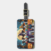 Australische Terrier Honden Pompoen Halloween Grap Bagagelabel (Voorkant verticaal)