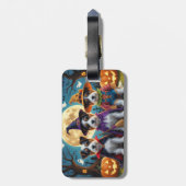 Australische Terrier Honden Pompoen Halloween Grap Bagagelabel (Achterkant verticaal)