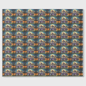 Australische Terrier Honden Pompoen Halloween Grap Cadeaupapier (Vlak)