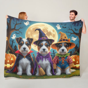 Australische Terrier Honden Pompoen Halloween Grap Fleece Deken