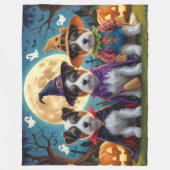 Australische Terrier Honden Pompoen Halloween Grap Fleece Deken (Voorkant)