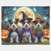 Australische Terrier Honden Pompoen Halloween Grap Fleece Deken (Voorkant (Horizontaal))