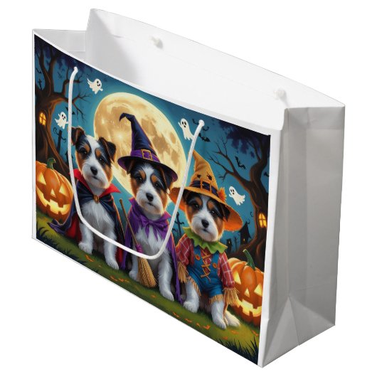 Australische Terrier Honden Pompoen Halloween Grap Groot Cadeauzakje (Voorkant Gekanteld)