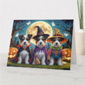 Australische Terrier Honden Pompoen Halloween Grap Kaart (Voorkant)