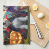 Australische Terrier Honden Pompoen Halloween Grap Theedoek (Quarter Fold)