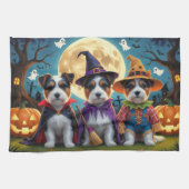 Australische Terrier Honden Pompoen Halloween Grap Theedoek (Horizontaal)