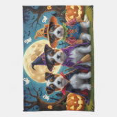 Australische Terrier Honden Pompoen Halloween Grap Theedoek (Verticaal)