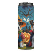 Australische Terrier Honden Pompoen Halloween Grap Thermosbeker (Achterkant)