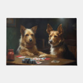 Australische Terriër Honden Spelen Poker Art Deurmat (Voorkant)