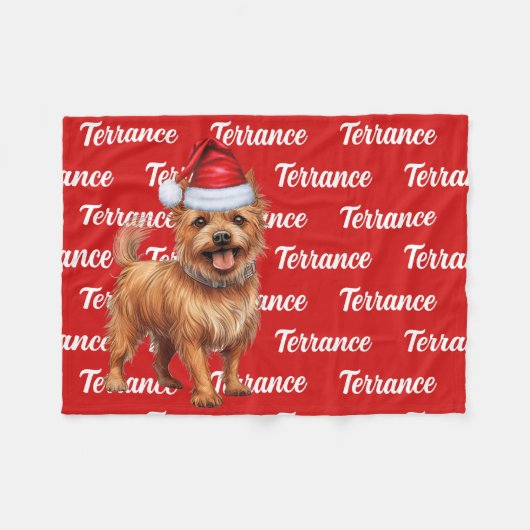 Australische Terrier Hondennaam Patroon Kerstmis Fleece Deken (Voorkant (Horizontaal))