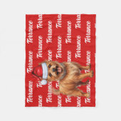 Australische Terrier Hondennaam Patroon Kerstmis Fleece Deken (Voorkant)