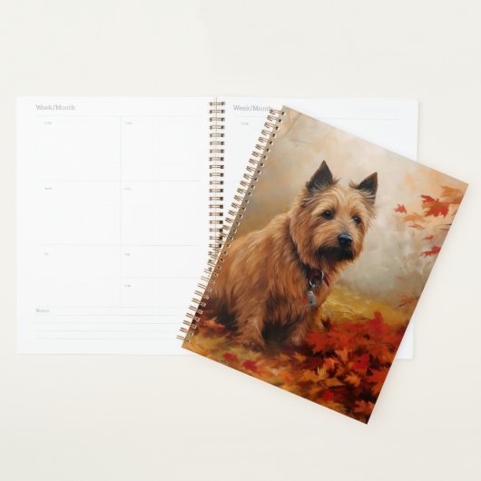 Australische Terriër in de herfst Bladeren vallen  Planner (Display)