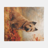 Australische Terriër in de herfst laat Herfst insp Fleece Deken (Voorkant (Horizontaal))