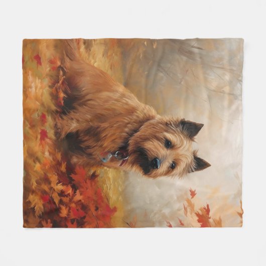 Australische Terriër in de herfst laat Herfst insp Fleece Deken (Voorkant (Horizontaal))