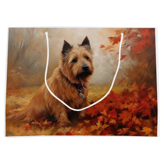 Australische Terriër in de herfst laat Herfst insp Groot Cadeauzakje (Voorkant)