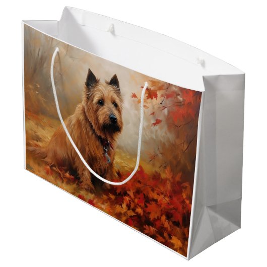 Australische Terriër in de herfst laat Herfst insp Groot Cadeauzakje (Achterkant Gekanteld)