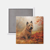 Australische Terriër in de herfst laat Herfst insp Magneet (Voorkant / Achterkant)