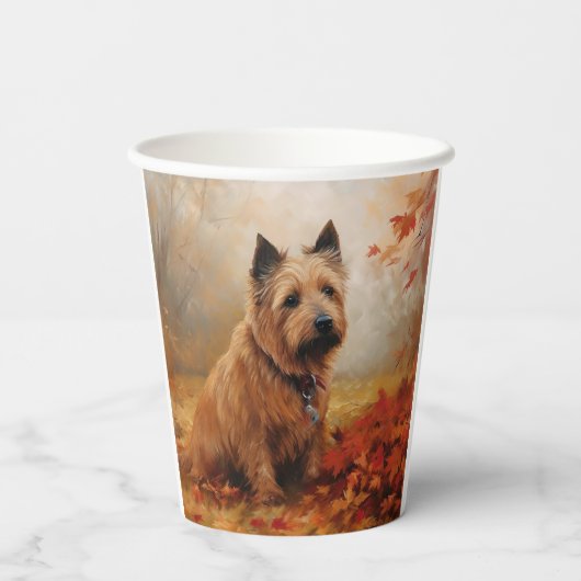 Australische Terriër in de herfst laat Herfst insp Papieren Bekers