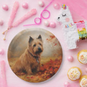 Australische Terriër in de herfst laat Herfst insp Papieren Bordje (Feest)