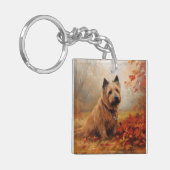 Australische Terriër in de herfst laat Herfst insp Sleutelhanger (Voorkant Links)