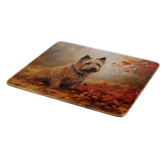 Australische Terriër in de herfst laat Herfst insp Snijplank (Hoek)