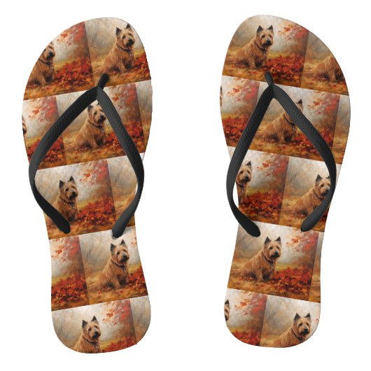 Australische Terriër in de herfst laat Herfst insp Teenslippers (Voetbed)