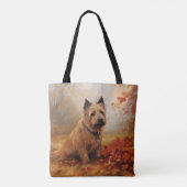 Australische Terriër in de herfst laat Herfst insp Tote Bag (Achterkant)