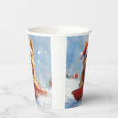 Australische Terriër in Sledge Laat het Sneeuw Ker Papieren Bekers (Links)