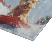 Australische Terrier in slee Laat het sneeuwen Ker Snijplank (Hoek)