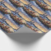 Australische Terriër Kerstboot Vakantie Cadeaupapier (Hoek)