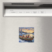 Australische Terriër Kerstboot Vakantie Magneet (Insitu (Vaatwasser))
