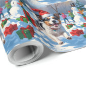 Australische Terriër Kerstfeest Sneeuwscène Cadeaupapier (Rol Hoek)